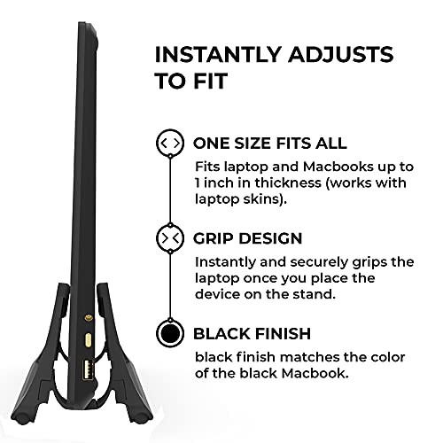 HumanCentric 401-1001-B Vertical Laptop Stand Adjustable Gripping Holder Tabletop
