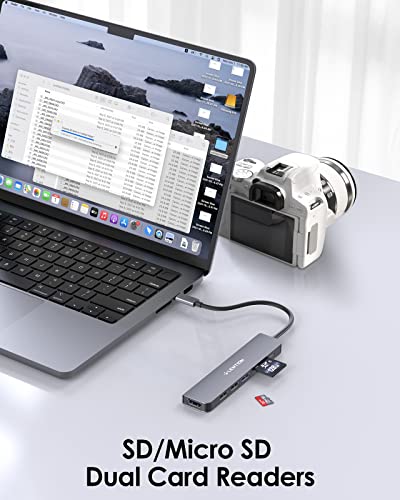 LENTION USB C Hub 8 Ports 5Gbps Compact Aluminum CE18HCR