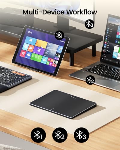 ProtoArc Wireless Bluetooth Touchpad T1 Plus Optical 50 Hour Battery Life Ergonomic Ambidextrous