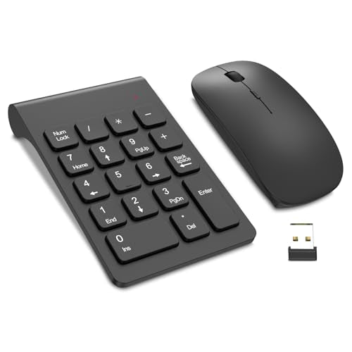 TRELC Wireless Numeric Keypad NKM-B RF USB 18 Keys Black