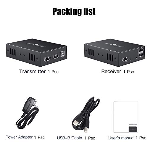 PWAYTEK HDMI KVM USB Extender Model HT240HK 1080p 60Hz Manual 1 Way Push Button