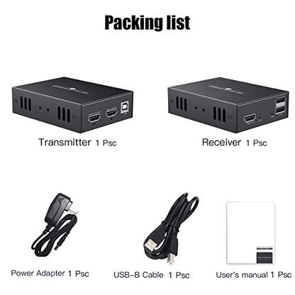 PWAYTEK HDMI KVM USB Extender Model HT240HK 1080p 60Hz Manual 1 Way Push Button