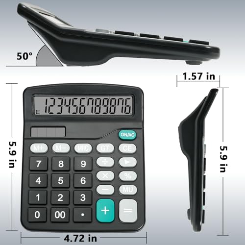DANRONG 4.72" x 5.9" CA-03 LCD 10cm Desktop Calculator, Solar & Battery Powered