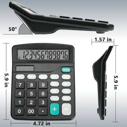 DANRONG 4.72" x 5.9" CA-03 LCD 10cm Desktop Calculator, Solar & Battery Powered