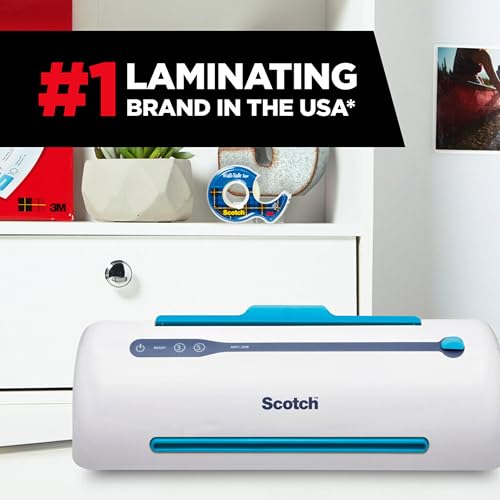 Scotch 9" Hot/Cool Laminator Model TL906, 4 FPM, 5 Minutes Warm Up, 2 Rollers, White