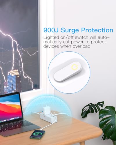 One Beat 10 Ft Extension Cord 6 Outlets 4 USB Ports Surge Protection Model US-OB6W3CR-10FT