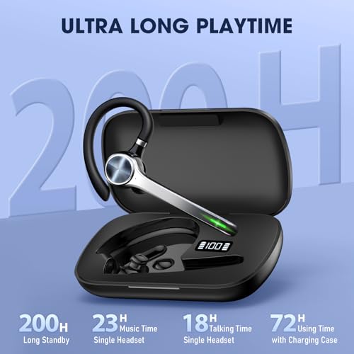Ngsod G7 Bluetooth Earpiece with Noise Cancellation, 500mAh Charging Case, Wireless Connectivity