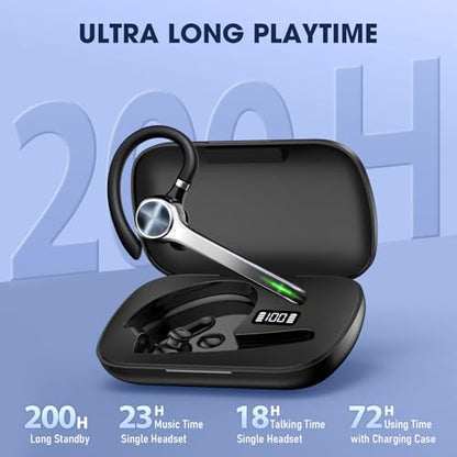 Ngsod G7 Bluetooth Earpiece with Noise Cancellation, 500mAh Charging Case, Wireless Connectivity