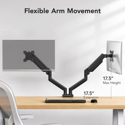 HUANUO 32 Inch Dual Monitor Arm HNDS18 Mount Adjustable Height Tilt Swivel VESA 75mm 100mm