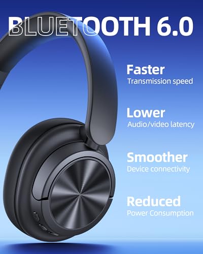 bmani H1 Over-Ear Active Noise Cancelling Headphones 360° Spatial Audio Black