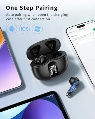 XIAOWTEK 1 Count S58 Bluetooth 5.4 Active Noise Cancelling Waterproof Earbuds