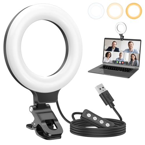 Anautin 1.0 Count R5 USB Camera Ring Light Adjustable Brightness 2600K-6500K