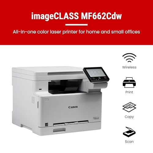 Canon 18.2"D x 16.8"W x 15.7"H Color imageCLASS MF662C016 600x600 dpi 26 ppm Laser Printer