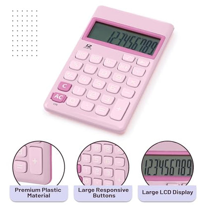 Mr. Pen 4.6" x 2.8" ZGUW003M344VC Standard Function LCD 12-Digit Calculator