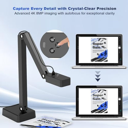enjfeocy Document Camera EN-P08(03250) 4K 8MP USB