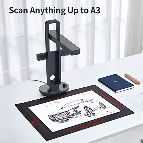 CZUR 5.12"D x 7.09"W x 17.44"H Aura Pro Document Scanner 4320*3240 USB CIS