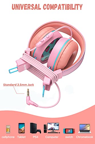 New Bee KH20 Wired Kids Headphones with HD Microphone and Volume Limiting Functionality for Educational Use