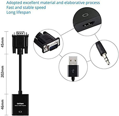 ONTEN VGA to HDMI Adapter OT-5138 1080P 1 Port Desktop Projector