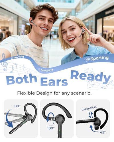 Ngsod G8 Bluetooth Headset 500mAh Charging Case with 50H Talk Time Wireless Headset