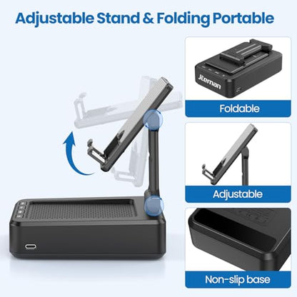 JTEMAN 5.35 in Foldable L9 Bluetooth Speaker & Phone Stand, Black