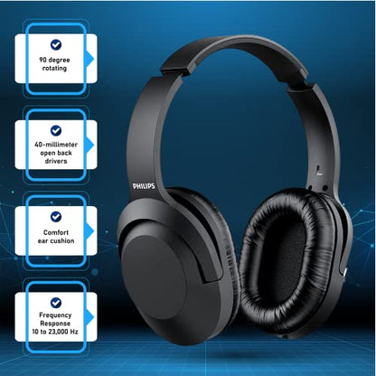 Philips PH P2000 Over Ear Headphones 40mm Dynamic Driver 10 to 23000 Hz Wired Audio