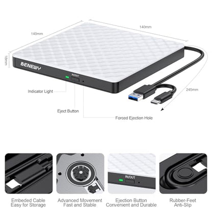 BENEWY External CD/DVD Drive SY879 USB 3.0