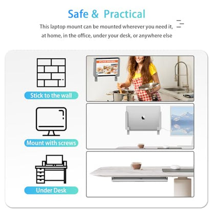 IFCASE Wall Mount Laptop Holder PC Laptop Mount Gray