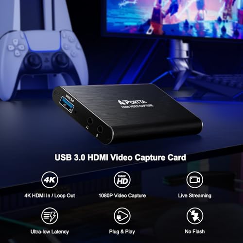 Portta HDMI Video Capture Card HCC101-BK 1080p 60Hz 2 Port HDMI Video Capture