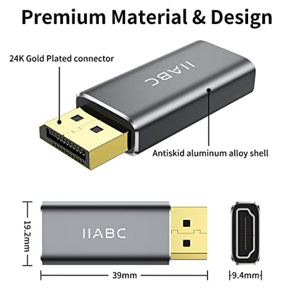 IIABC HDMI Adapter 4K, Model 5e40d1e3-7769-4fd2-8da5-d54d582f8e3b, HDMI, 1 Port, 1 Amp, Grey