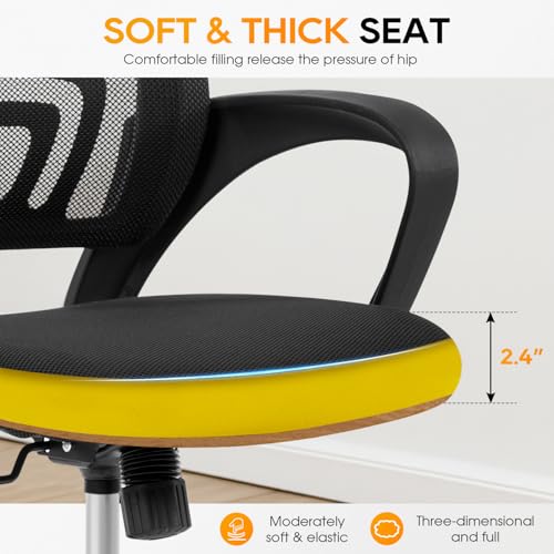 BestOffice 1.0 Count VN-H03-Black-BestOffice Ergonomic Office Chair with Breathable Backrest and Adjustable Height