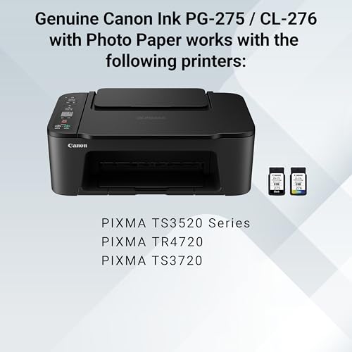 Canon PG-275/CL-276 Genuine Ink Cartridge Set 740 Page Yield Black/Multicolor Ink for TS3520/TR4720