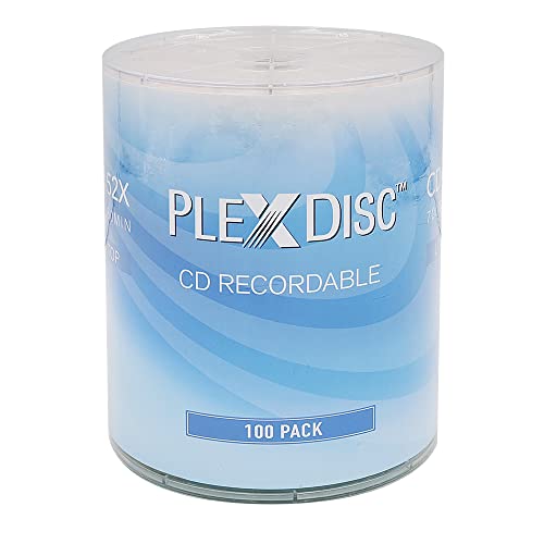 PlexDisc CD-R 700MB 52X 80 Minutes 100 Count Blank Audio and Data Discs