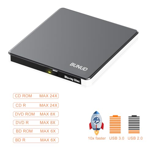 BUNUD 5IN1 BUNUD_5IN1 External Blu Ray CD DVD Drive USB 3.0 Type C