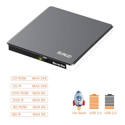 BUNUD 5IN1 BUNUD_5IN1 External Blu Ray CD DVD Drive USB 3.0 Type C