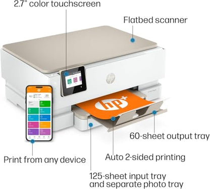HP Envy Inspire 7255e Thermal Inkjet Printer Color 600 x 600 1-Tray Flatbed AIO