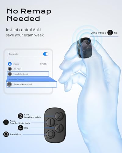 Stouchi 1.0 Count CGC001-ST Bluetooth Remote Control for Anki, Compatible with Windows, MacBook, iPad, iPhone, iOS, Android Devices