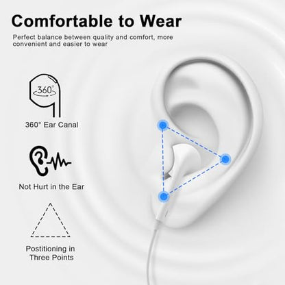 Matsusho 2 Pack SKFASTC-US129 Wired Headphones Lightning in-Ear Earbuds for iPhone