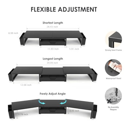 OPNICE 10x3.62x16.06 Inches Monitor Stand with Drawer and Two Pen Holders