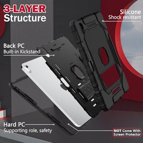 ZoneFoker 10.9"/11" iPad Case for A14/A16 2022/2025, Heavy Duty Coverage with Built-In Kickstand