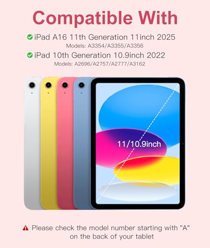 Hamile iPad 10th Generation 10.9 inch A2696/A2757/A2777, iPad 11th Generation 11 inch A3354/A3355/A3356, Magnetic Wireless Keyboard Case
