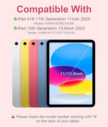 Hamile iPad 10th Generation 10.9 inch A2696/A2757/A2777, iPad 11th Generation 11 inch A3354/A3355/A3356, Magnetic Wireless Keyboard Case