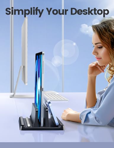 Vaydeer 1 Slot Vertical Laptop Stand SZ2S011 Adjustable Black Silicone