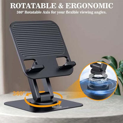 OCYCLONE 4.72 x 4.72 x 1.02 inches TAB-HOL01 Adjustable Foldable Tablet Stand Compatible with iPad and Other Devices