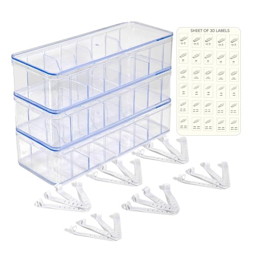 CHRABI 10.75"L x 3.75"W x 2.38"H Model COB23 Cable Organizer Box Set with 3 Units and 8 Compartments