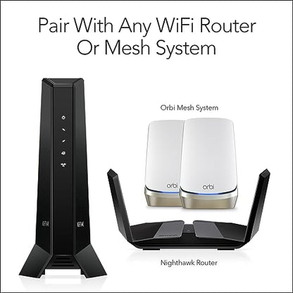 NETGEAR CM2000 Cable Modem DOCSIS 3.1 Ethernet Technology 2.5Gbps Max Data Rate 1 Ethernet Port Black