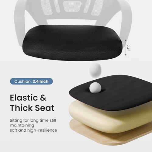 DUMOS Office Chair 1411BK-H3-43 Ergonomic Mid-Back 250 lbs Indoor