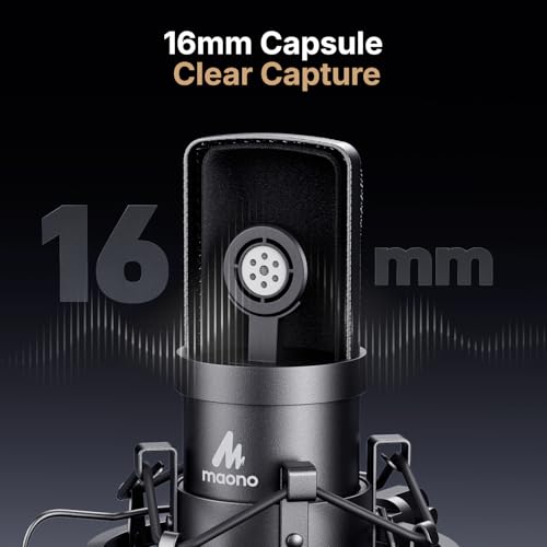 MAONO AU-A04 USB Microphone 192kHz/24Bit, Cardioid, Large Diaphragm, Plug and Play, Compatible with PC and Laptop