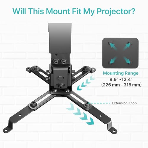 PEGZONE Wall Mount Projector Bracket 55470376-acec-4470-87f0-1673950968d1 Adjustable Bracket 44 lbs Black