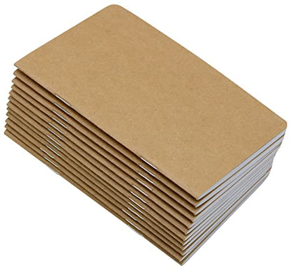Yansanido 12 Count 5.5 x 3.5 Inches Brown Softcover Pocket Notebook 64 Pages 70 GSM 8 mm Ruled