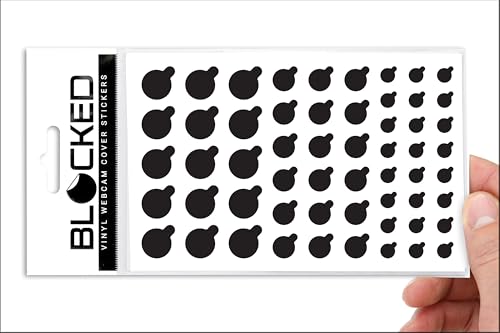 MyCamShield Black 57-Pack Tabbed Webcam Vinyl Cover - Waterproof - Matte Finish - 6 x 4 x 0.06 inches - 57 Pieces